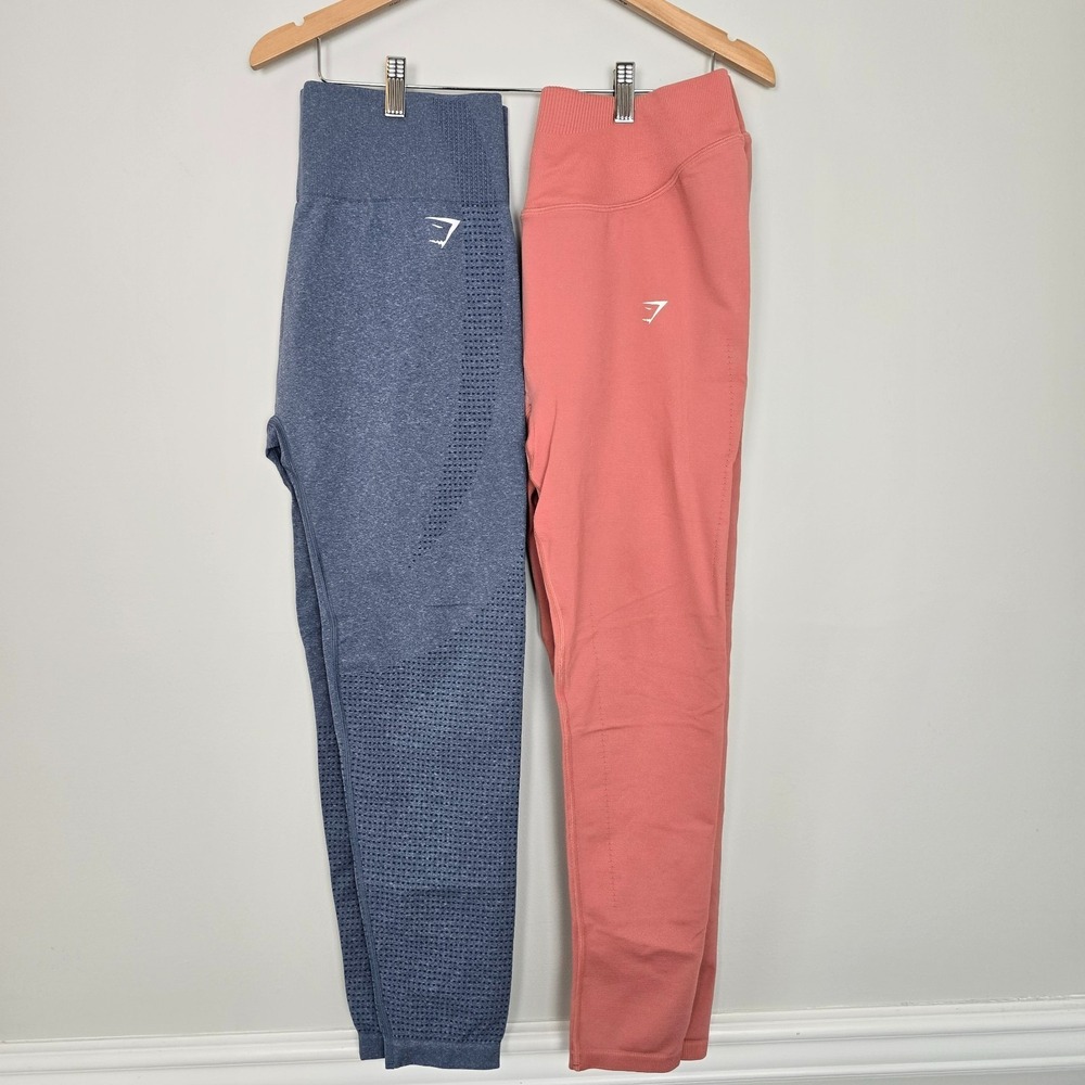Set of 2 Gymshark Womens Vital Seamless 2.0 Leggings L Cyber Athletic Wellness